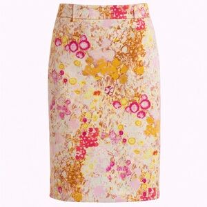 J. Crew Multicolor Floral Pencil Skirt